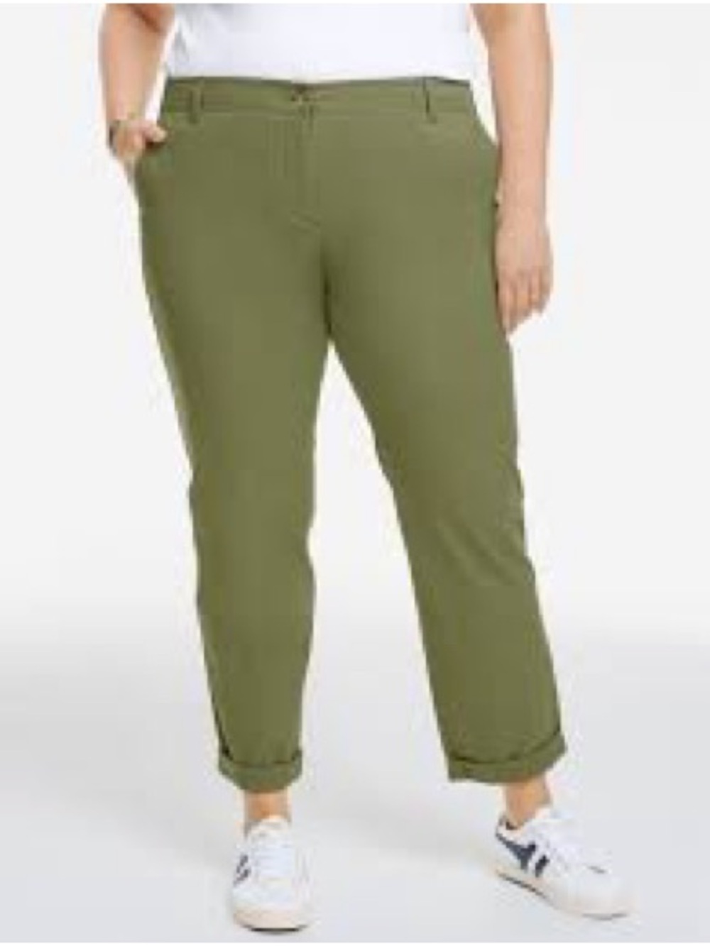 Talbots Straight-Leg Chino Pants Army Olive Green Size 14 W